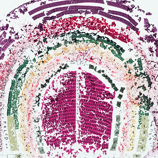 Guillermo Kuitca, œuvre coloré, collage.