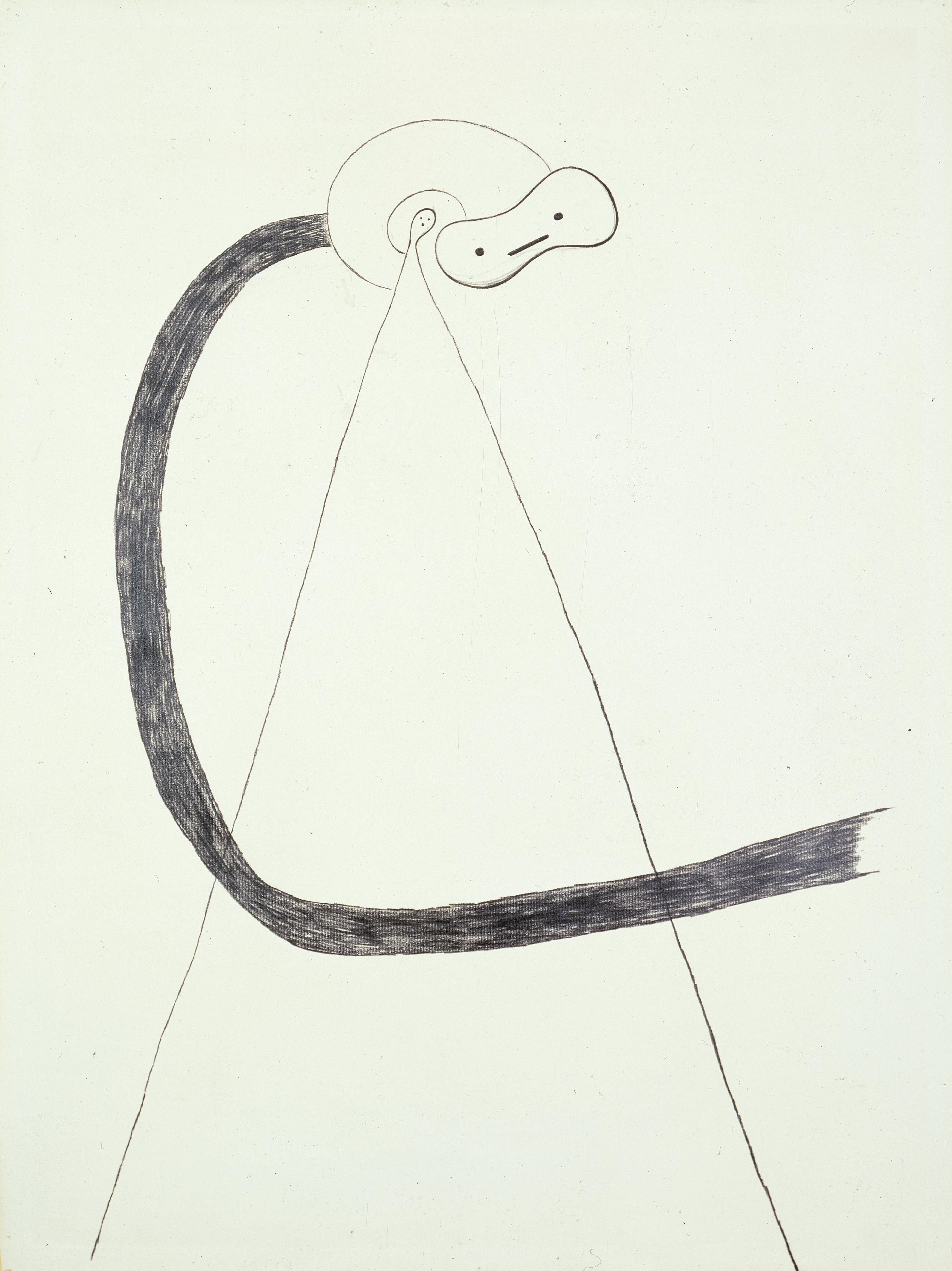 Miro, dessin noir sur fond blanc.
