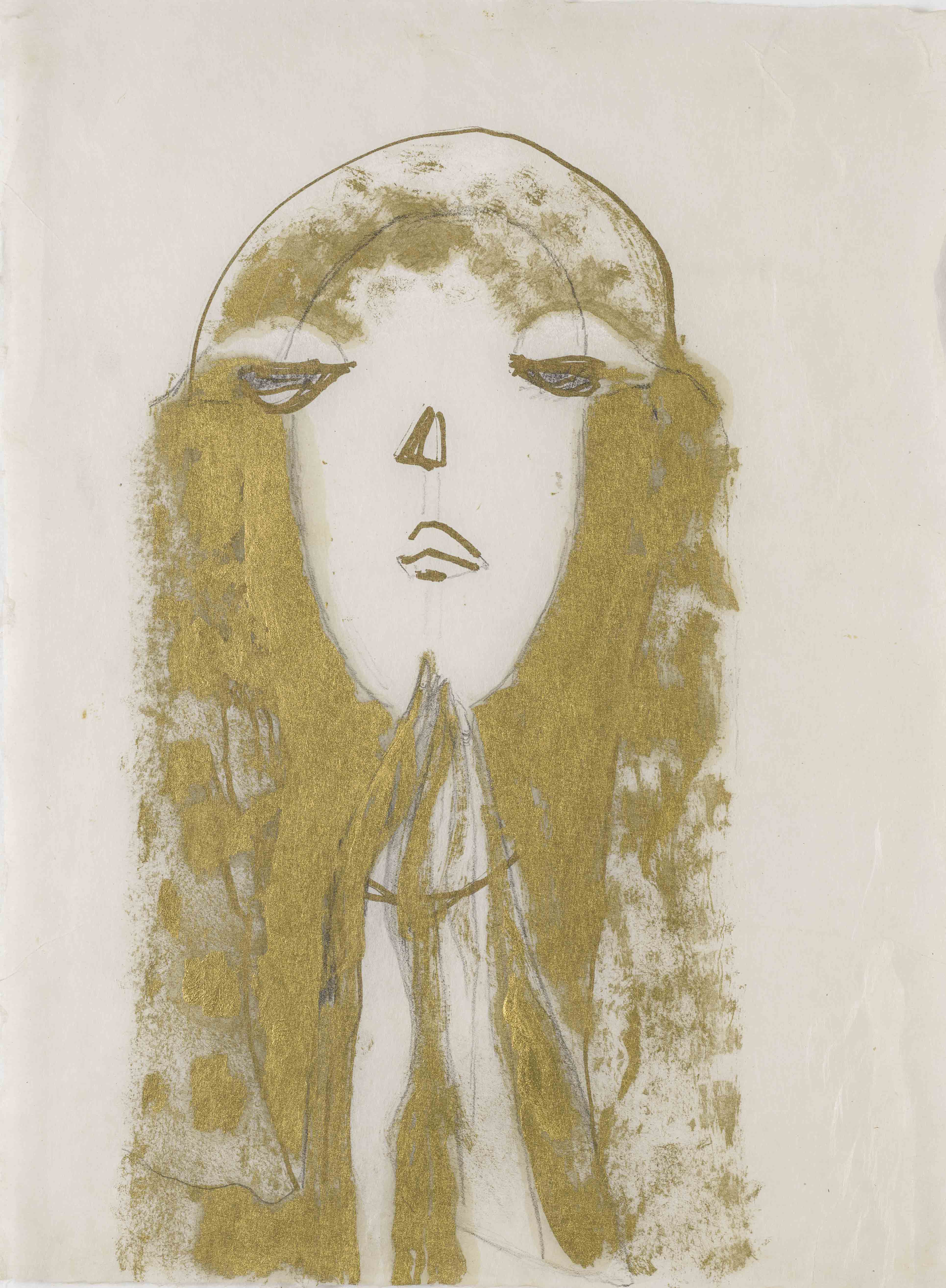 Œuvre pictural de Marisa Merz représentant un visage.