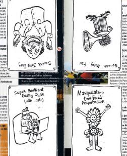 Mary Spencer, dessins noirs sur fonds blancs.