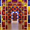 Daniel Buren, installation dans le musée.