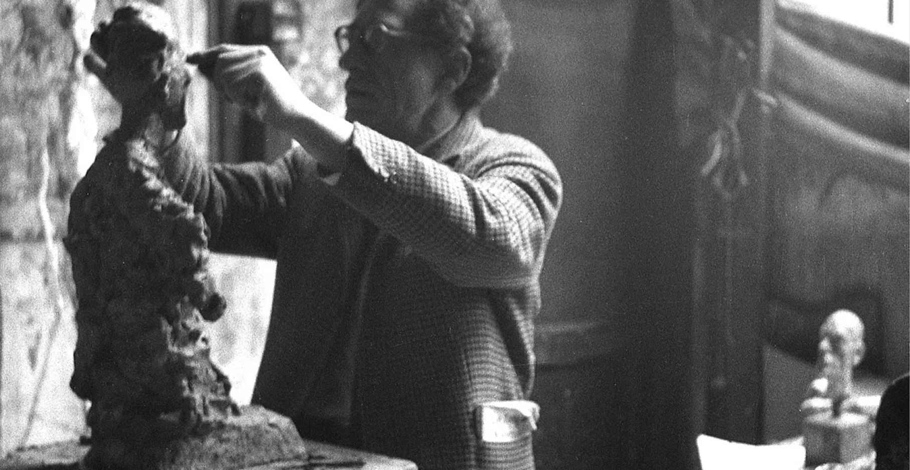 Alberto Giacometti au travail dans son atelier