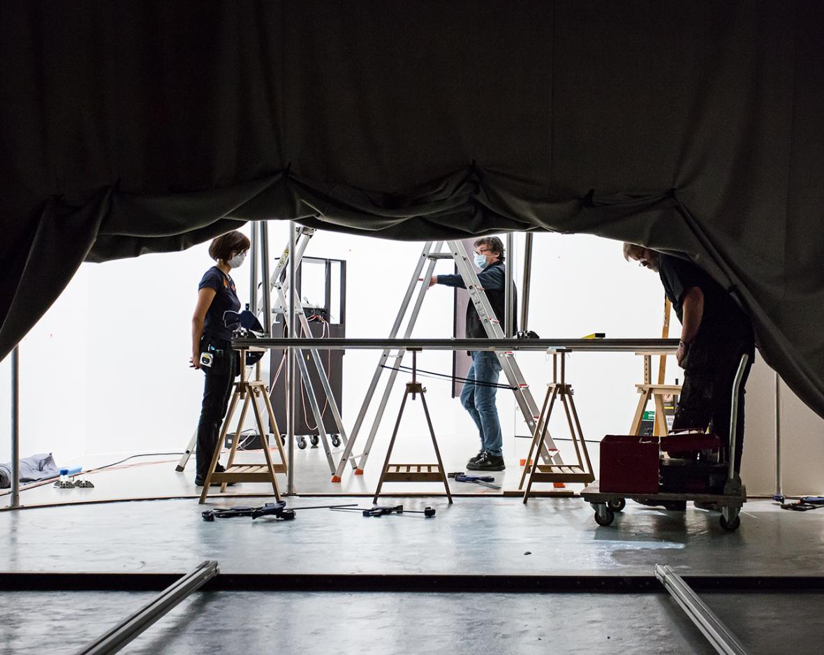 La Vie du LaM, salle d'exposition en chantier.